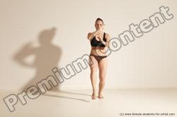 Underwear Martial art Woman White Moving poses Average long colored Dynamic poses Academic